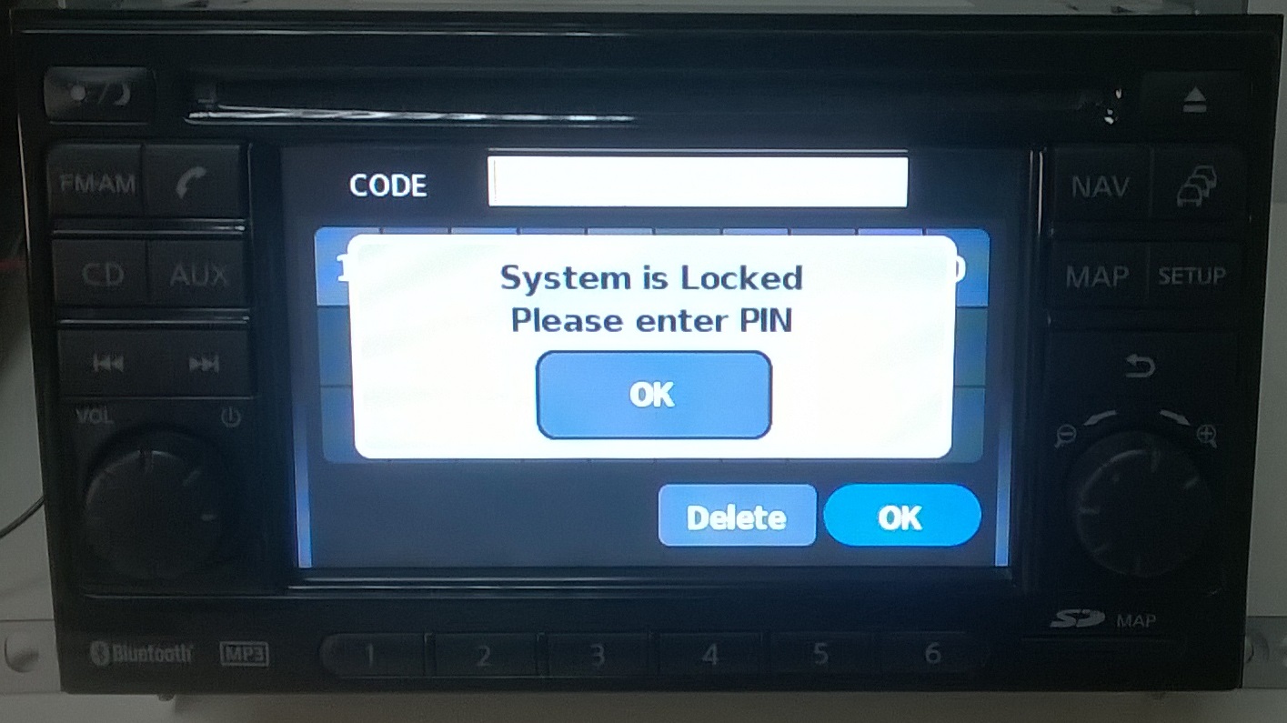 Nissan connect systema locked 2